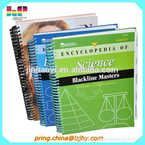 2016 high quality wire o books spiral notebook with colored paper printing